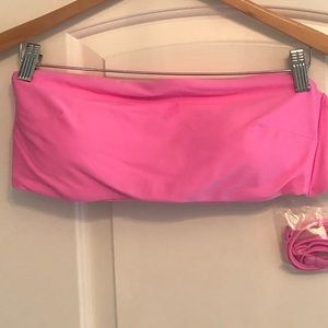 NWT Aerie pink bandeau bathing suit top size xl
